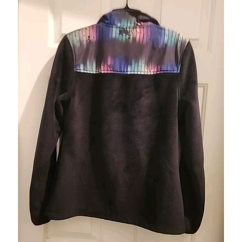 Fila Jacket Womens XS Black Rainbow Sport Soft Plush Fleece Full Zip Outdoor - Picture 3 of 10